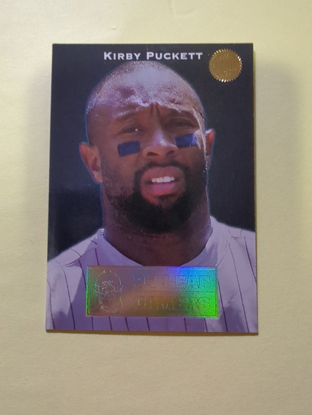 1994 Leaf Kirby Puckett Baseball Leaf Gamers Insert Card 9 of 12 Near Mint.